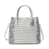 Alligator Embossed Leather Top-handle/Shoulder Tote Bag
